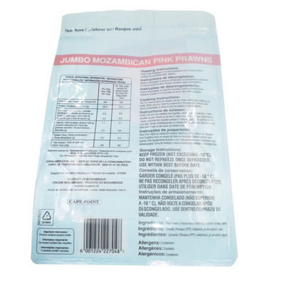 食品包装材料の凍結する車海老のためのResealableナイロンDoypack袋を密封する8つの側面