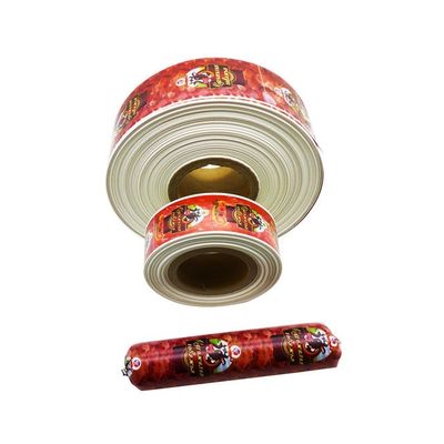 食品等級のハラールは肉ソーセージのためのカスタマイズされたロゴによって印刷されたナイロン ソーセージ ケーシングを証明しました